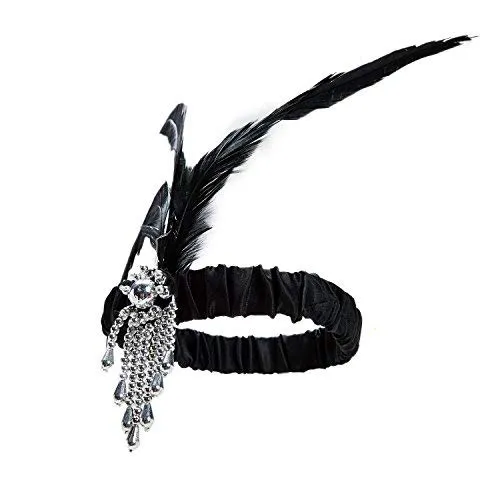 1920s Great Gatsby Accessories Set for Women,Costume Flapper Headpiece Headband Medium M01