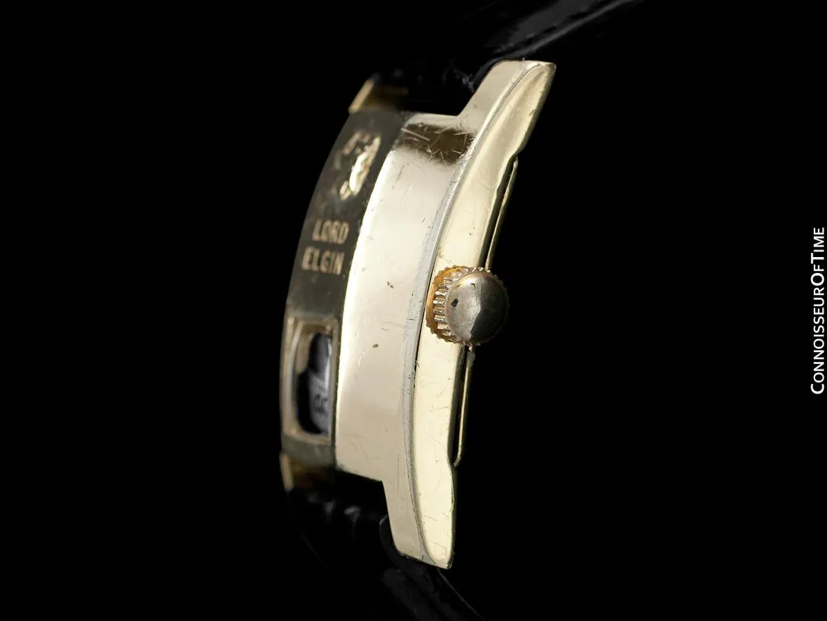 1950's Lord Elgin Direct Read "Elvis Presley" Jump Hour Watch - 14K Gold Filled