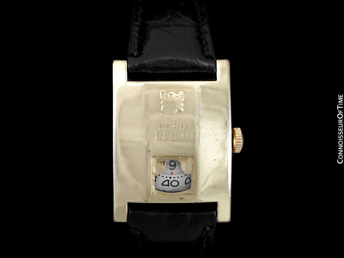 1950's Lord Elgin Direct Read "Elvis Presley" Jump Hour Watch - 14K Gold Filled