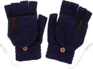 1Pair USB Powered Heated Gloves with Finger Cover for Winter Warmth Versatile Half Finger Full Finger Design for Gaming Typing and Everyday Use Lightweight Thermal Hand