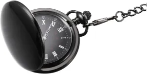 1Pc Retro Pocket Watch Classic Alloy Quartz Vintage Black Design for Men and Women Present for Elegant Decorative Accessory