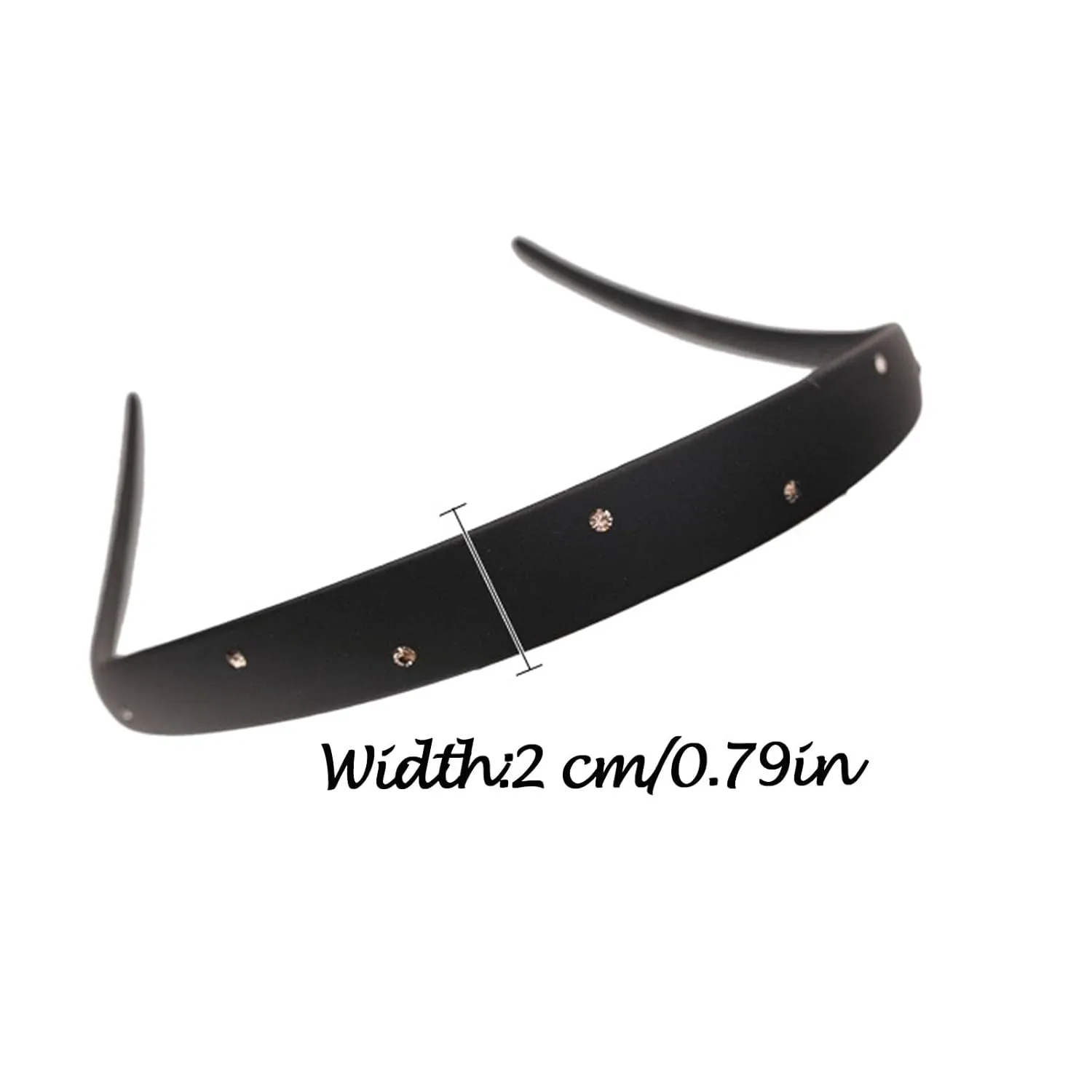 2 Pack Rhinstone Plastic Headbands for Women, Headbands Designed for Eyewear, Fashion Skinny Headbands with Teeth(Black,Brown)