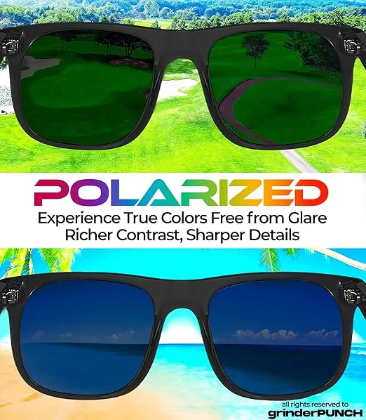 2 Pack XL Polarized Big Wide Frame Sports Driving Sunglasses (Black & Brown Polarized Lens,)