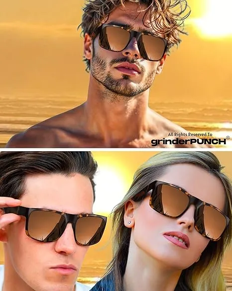 2 Pack XL Polarized Big Wide Frame Sports Driving Sunglasses (Black & Brown Polarized Lens,)