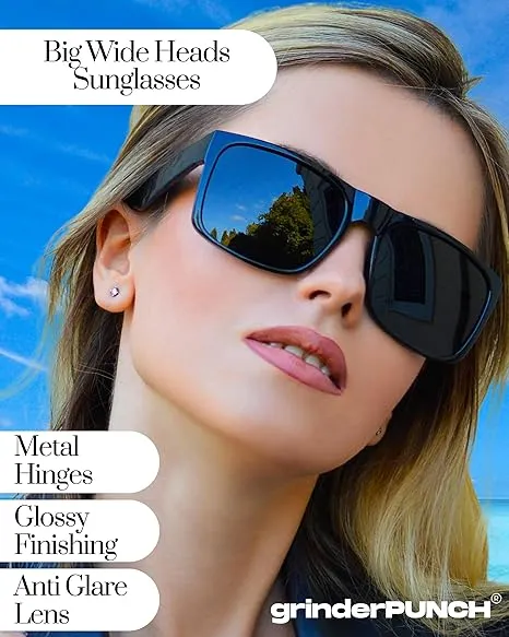 2 Pack XL Polarized Big Wide Frame Sports Driving Sunglasses (Black & Brown Polarized Lens,)
