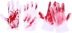 2 Pairs Gloves Ornament Halloween Tricky Decor Props for Haunted House Party Decoration