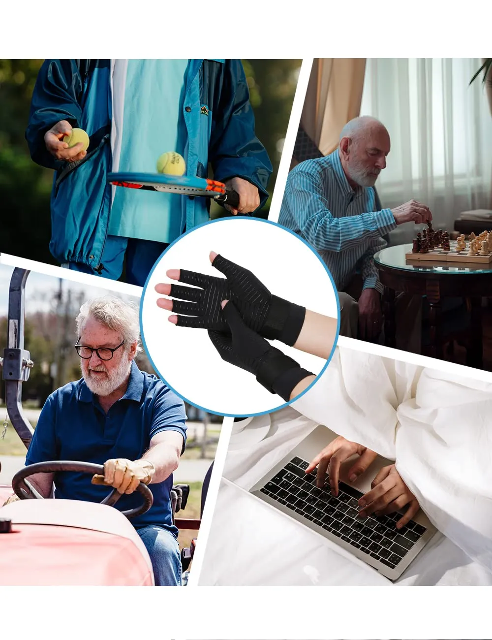 2 Pairs Wrist Support Arthritis Compression Gloves Raynauds Gloves Rheumatoid Osteoarthritis Carpal Tunnel -Relief Tendonitis Hand Pain (S-M) S-M