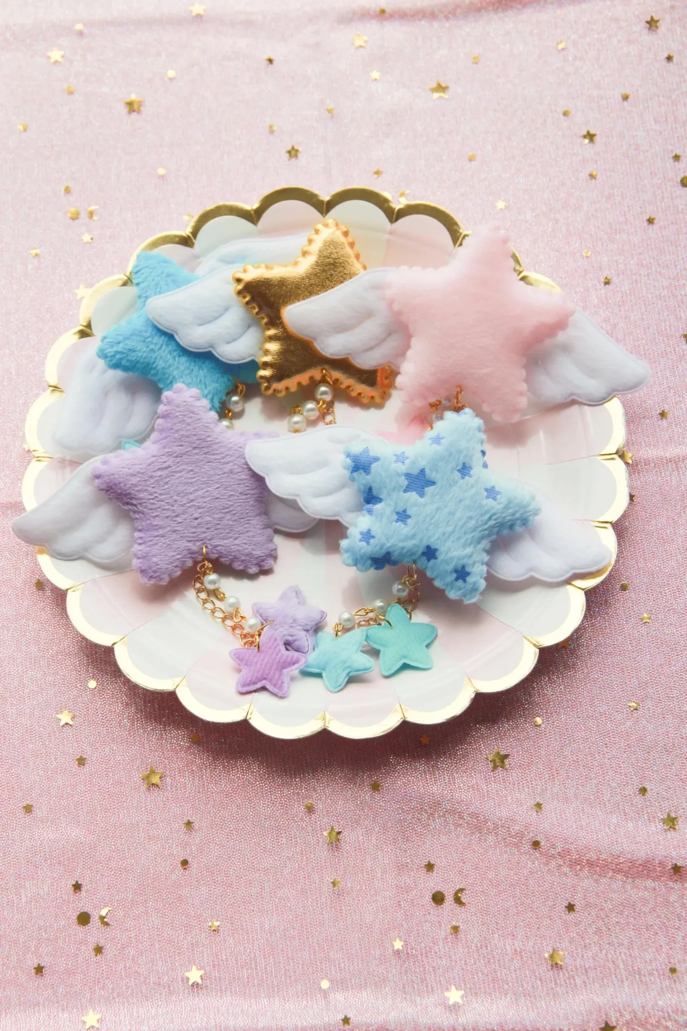 2 Pcs Kawaii Sweet Angle Star Tassels Cute Hair Clip