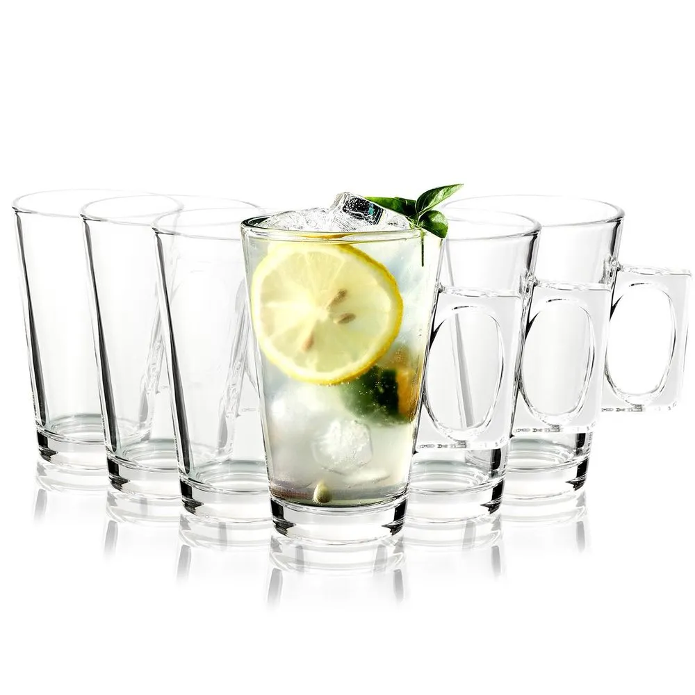 200ml (7oz) 6 Latte Glasses Cup Tea Coffee Cappuccino Hot Drink