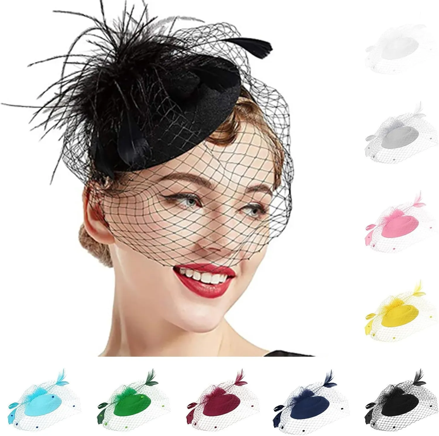 2025 Kentucky Hats Derby 20s Vintage Derby Fascinators Hat with Hair Clip for Women Lady Girls Outfits Headwear
