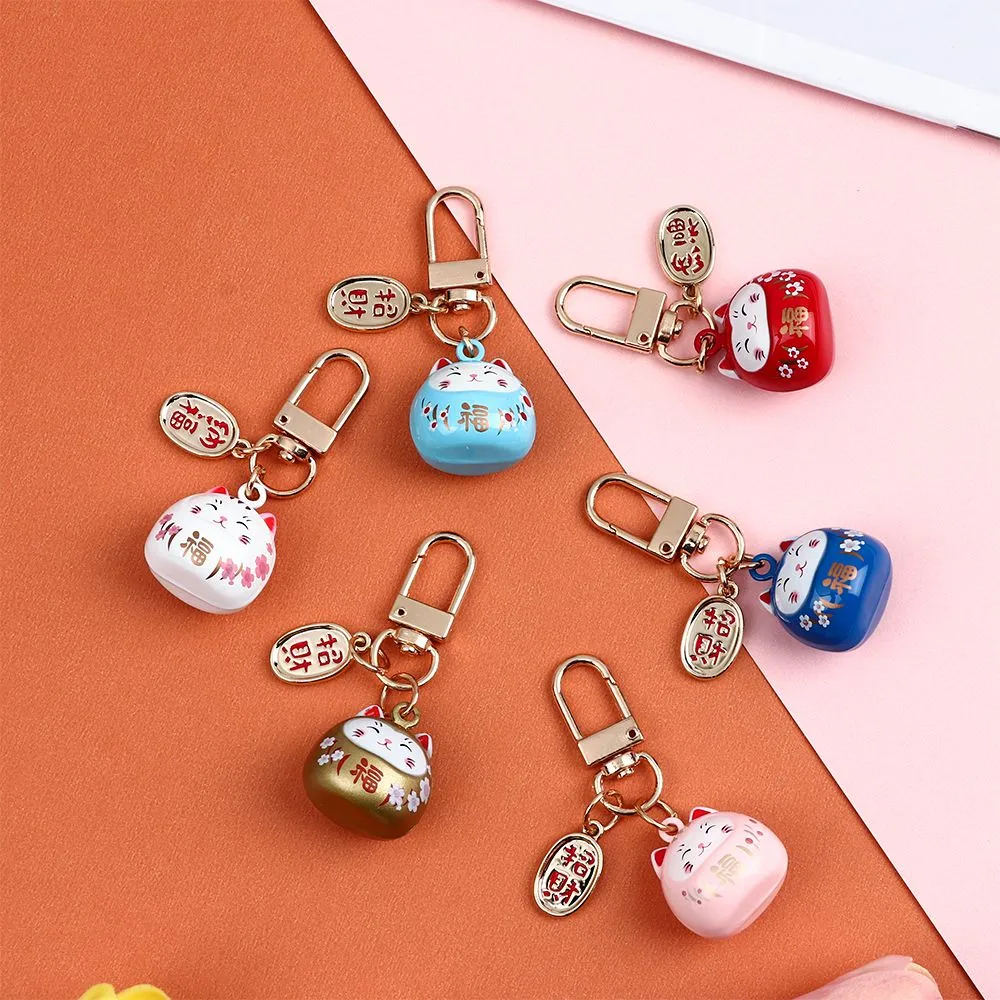 #205 3 PC lot high quality Copper Japanese Cute Lucky Cat Keychains  Key Chains handBag Charm Ornaments Pendant Keyring