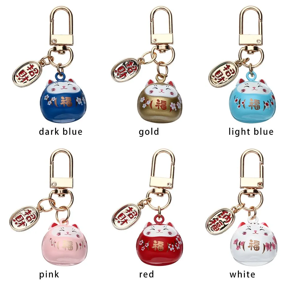 #205 3 PC lot high quality Copper Japanese Cute Lucky Cat Keychains  Key Chains handBag Charm Ornaments Pendant Keyring