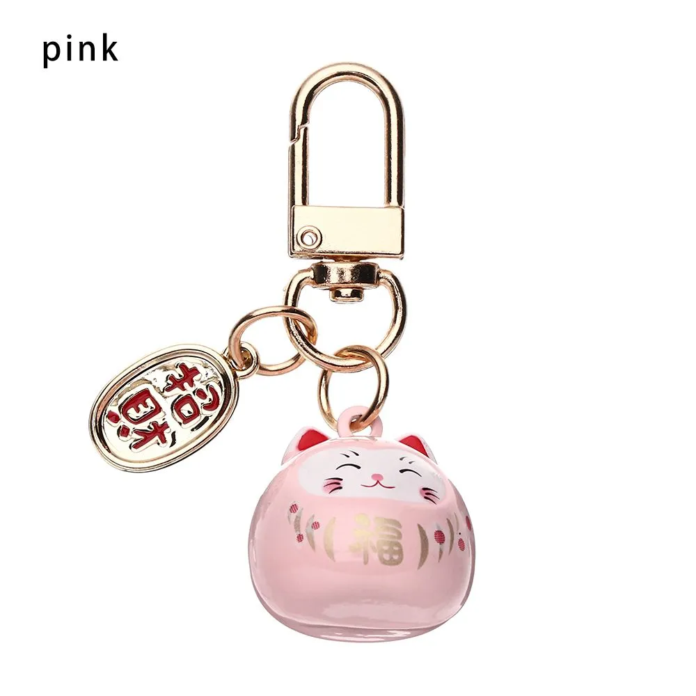 #205 3 PC lot high quality Copper Japanese Cute Lucky Cat Keychains  Key Chains handBag Charm Ornaments Pendant Keyring