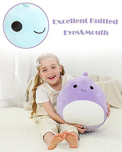 20in Plush Dino Pillow Toys , Cute Stuffed Dinosaur Animal Doll Soft Plushies, Ideal Gift for Boys & Girls (Purple)
