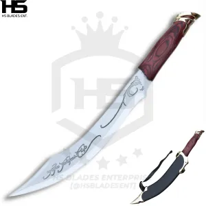 22" Elven Knife in just $59 (Battle Ready Spring Steel Versions Available) of Aragorn The Strider with Scabbard from Lord of The Rings-LOTR Swords