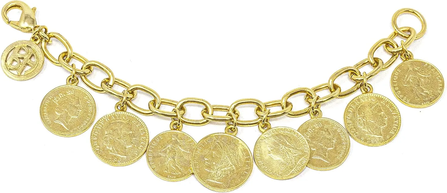 24k Gold Plated "Moroccan" Coin Vintage Bohemian Statement Jewelry Collection
