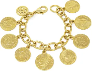 24k Gold Plated "Moroccan" Coin Vintage Bohemian Statement Jewelry Collection