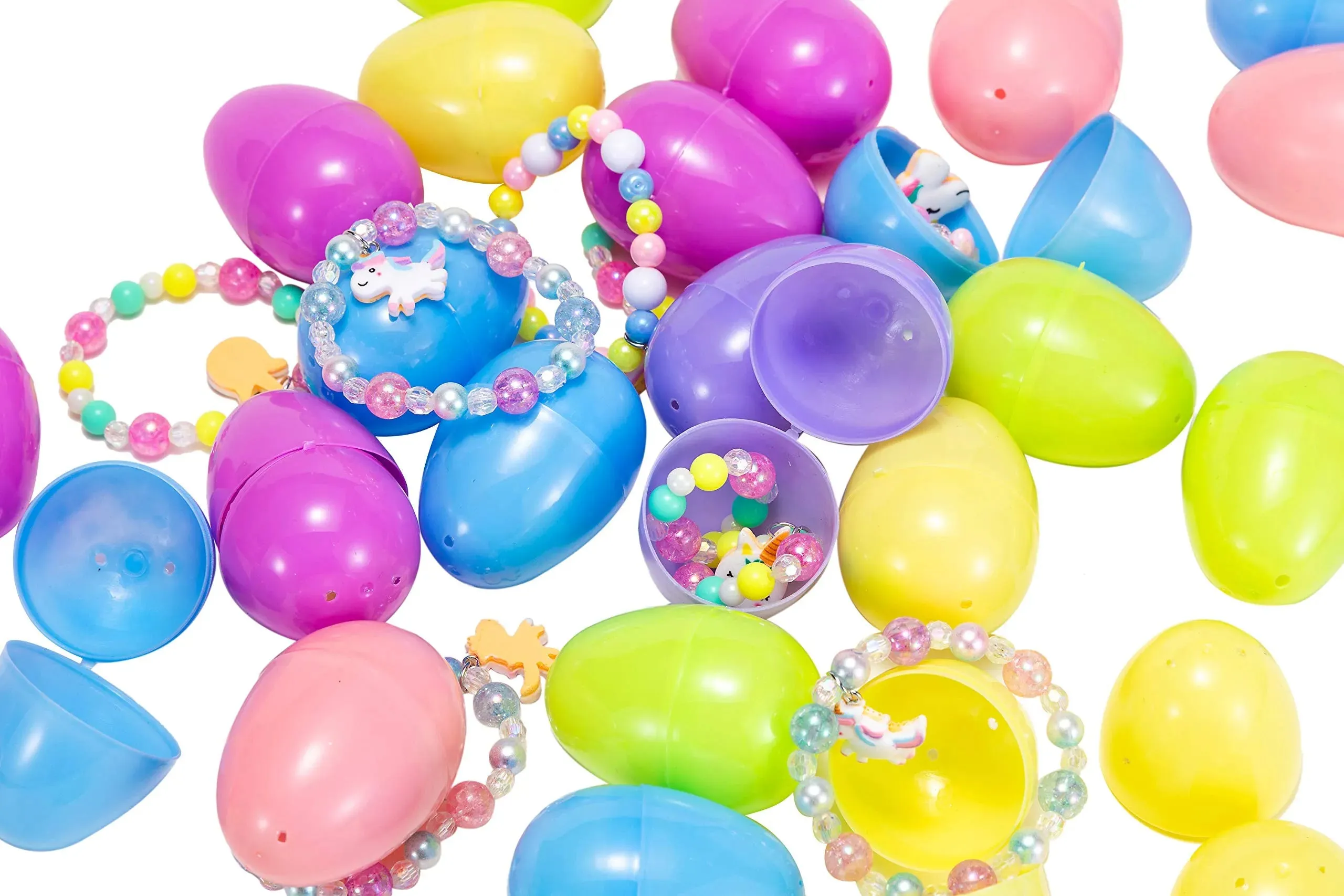 24Pcs Unicorn Charm Bracelet Prefilled Easter Eggs