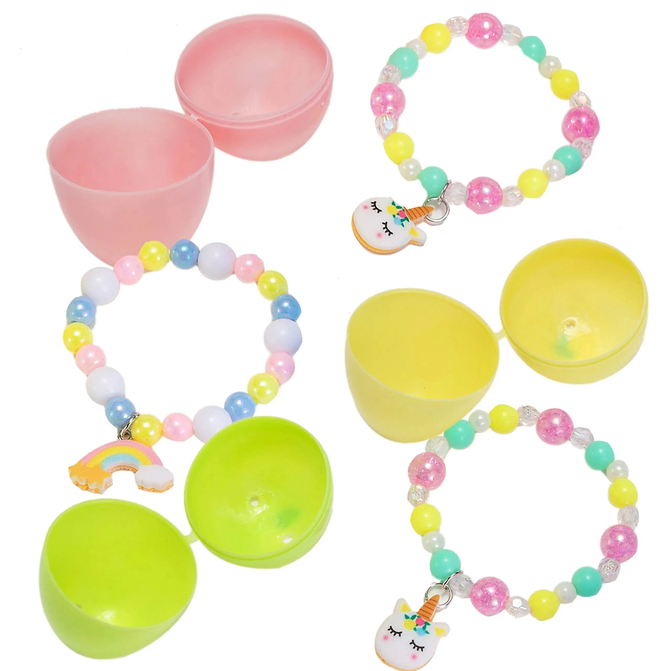 24Pcs Unicorn Charm Bracelet Prefilled Easter Eggs
