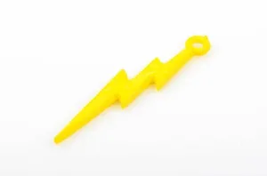 25 YELLOW LIGHTNING Bolt Charm Pendants, acrylic, 45x9mm  cha0174