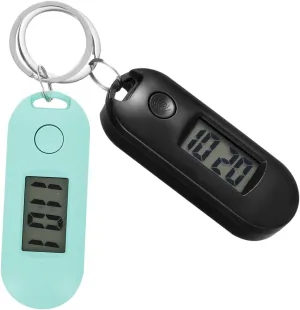 2pcs Boys and Girls Digital Watch Keychain Badge Plastic Study Mute Pocket Watch for Students Exam Present Led Electronic