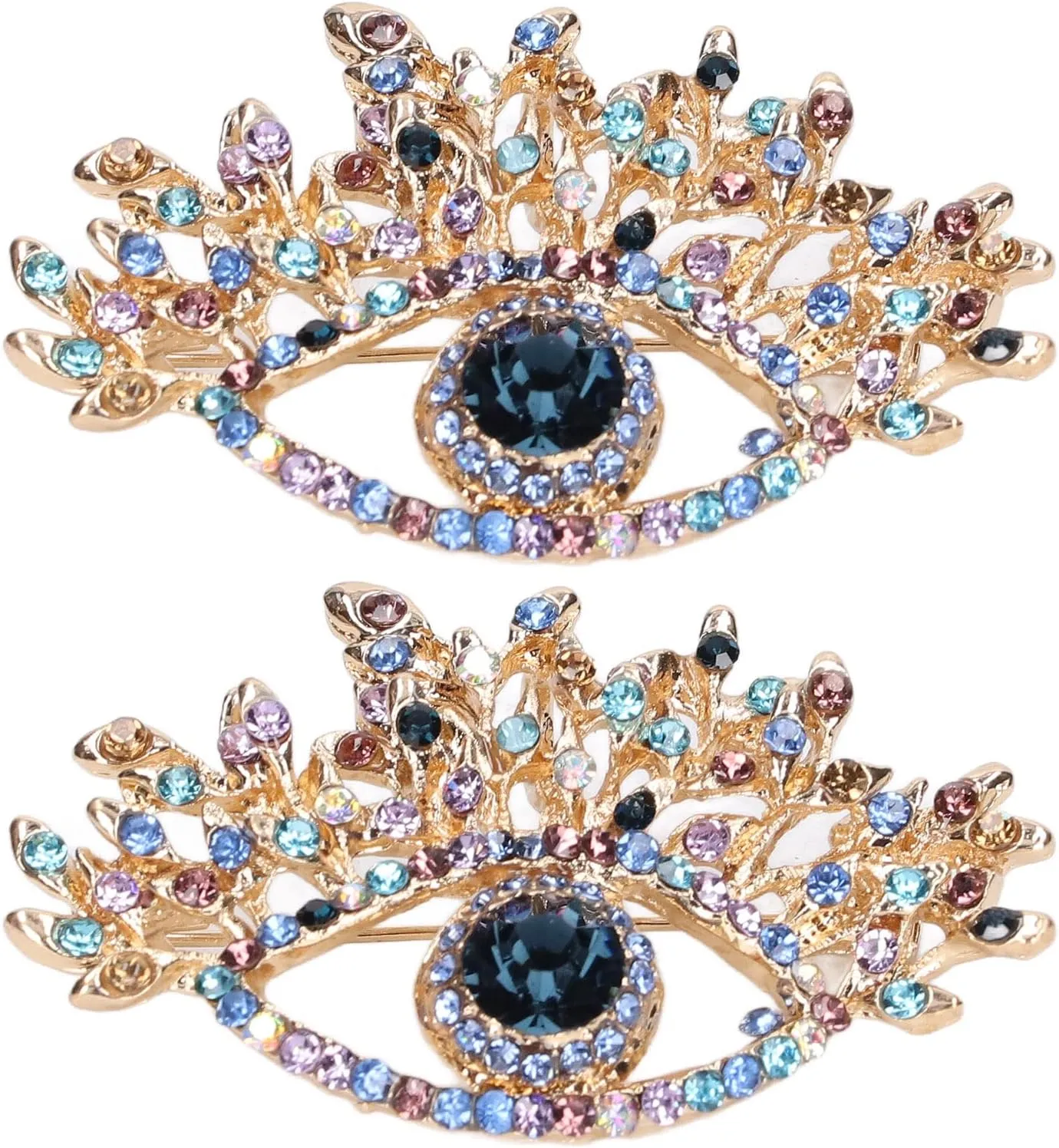 2Pcs Brooches for Women, Premium Alloy Blue Evil Eye Brooch For Wedding Party Christmas Decoration Gifts