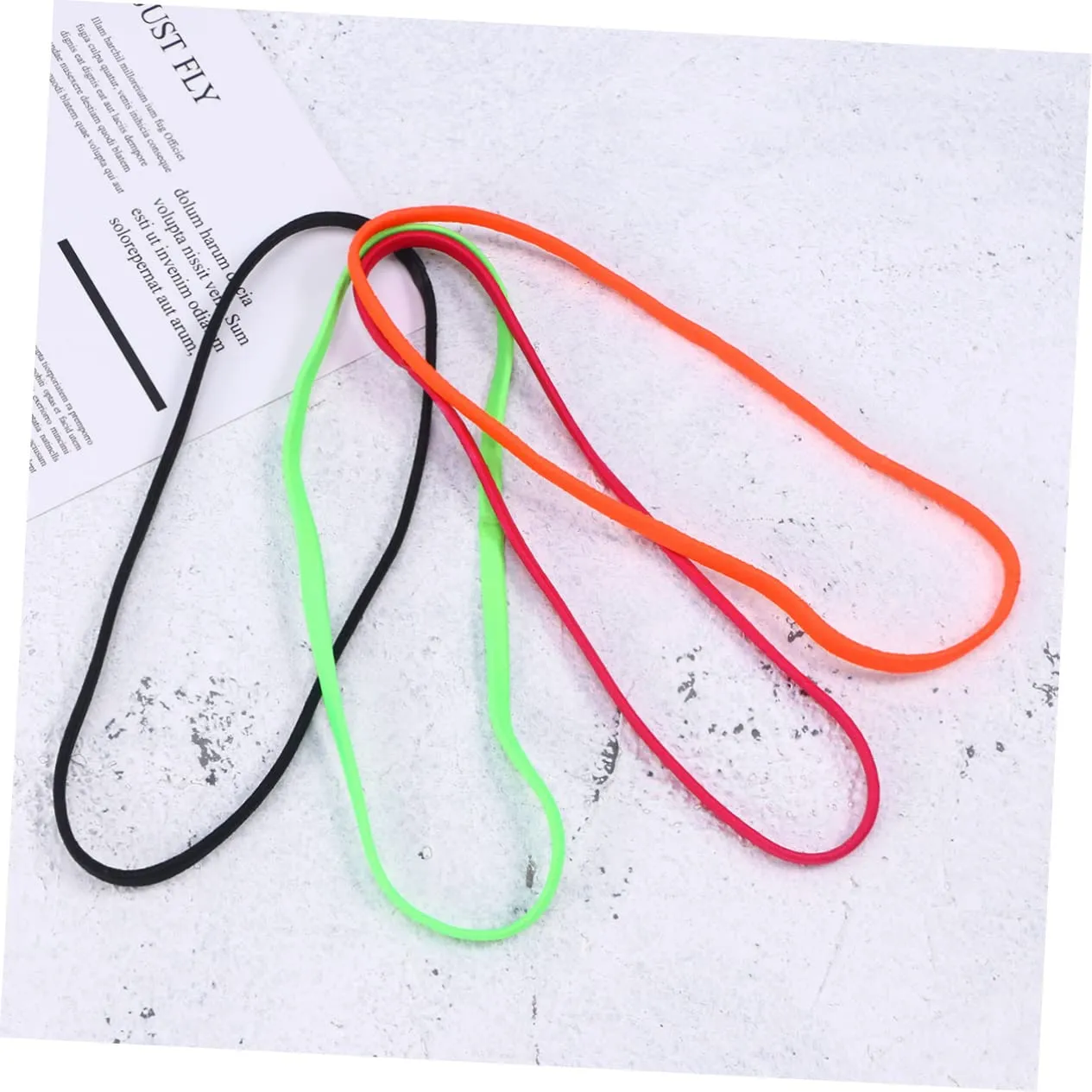 2sets Elastic Stretch Headbands for Women Sports Yoga Running Headband Set Non-slip Hair Band Accessory Pack (fluorescent) 10pcs*2