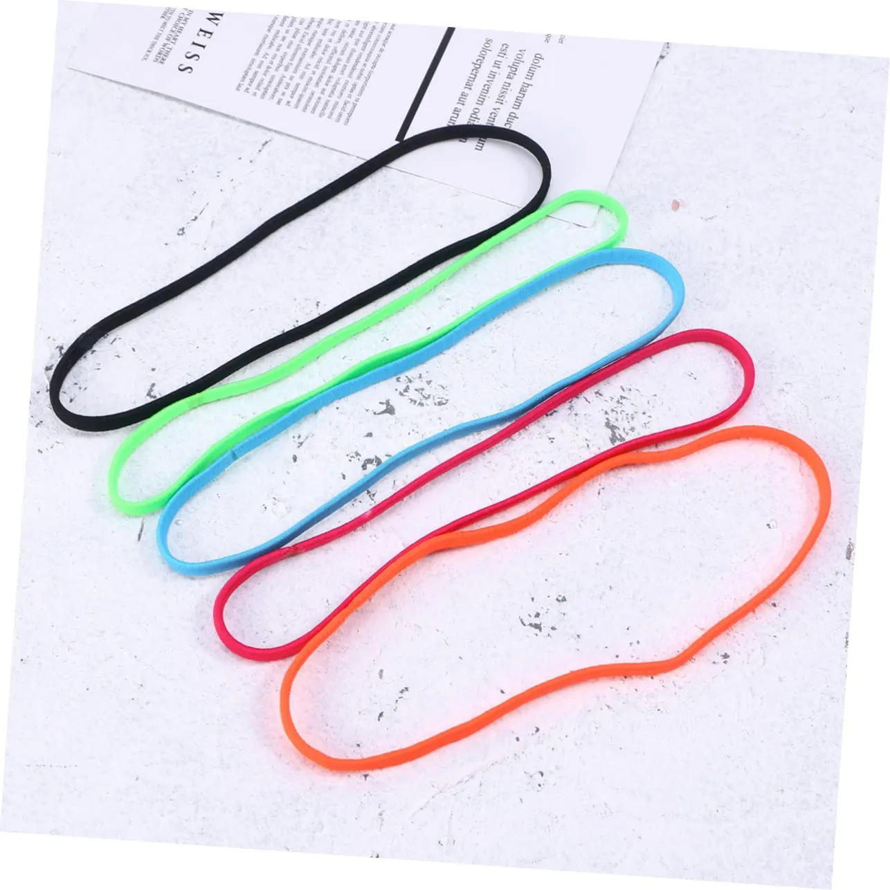 2sets Elastic Stretch Headbands for Women Sports Yoga Running Headband Set Non-slip Hair Band Accessory Pack (fluorescent) 10pcs*2