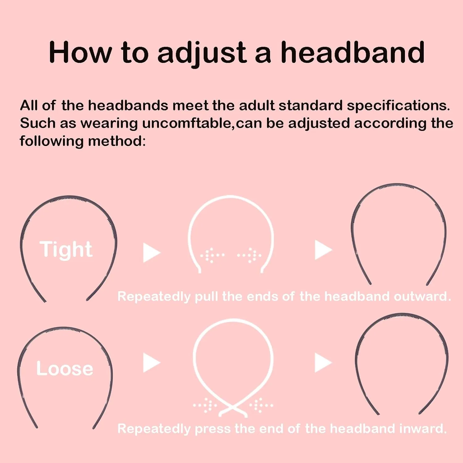 3 Pack Headbands Designed for Eyewear,Flex No Pressure Hairbands for Women Comfortable Plastic Headbands with Teeth Matte-Black,Khaki,Coffee