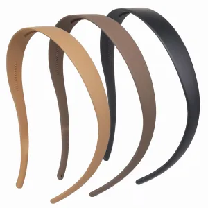 3 Pack Headbands Designed for Eyewear,Flex No Pressure Hairbands for Women Comfortable Plastic Headbands with Teeth Matte-Black,Khaki,Coffee