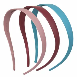 3 Pack Headbands Designed for Eyewear,Flex No Pressure Hairbands for Women Comfortable Plastic Headbands with Teeth Matte-Burgundy,Cyan Blue,Pinkish Purple