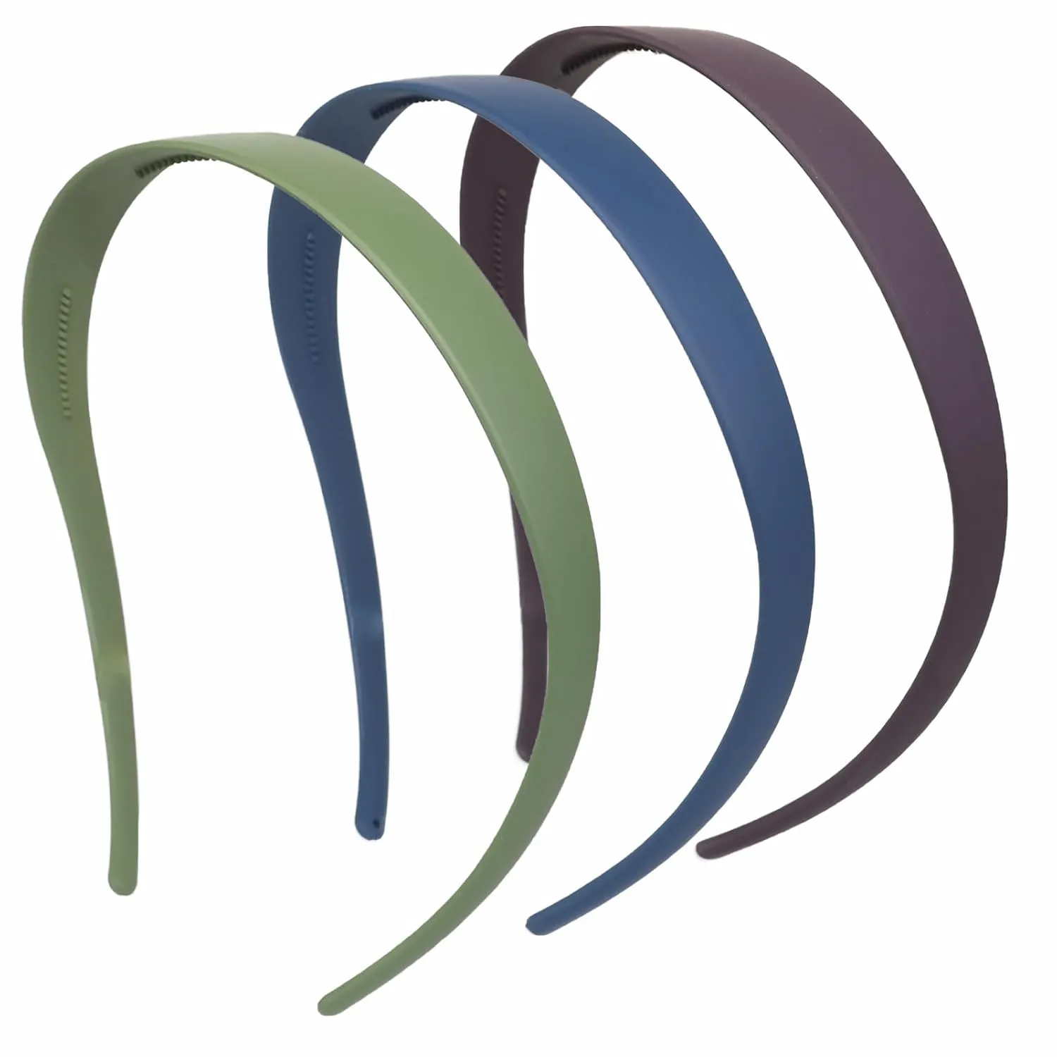 3 Pack Headbands Designed for Eyewear,Flex No Pressure Hairbands for Women Comfortable Plastic Headbands with Teeth Matte-Royal Blue,Green,Dark Purple