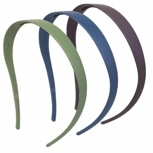 3 Pack Headbands Designed for Eyewear,Flex No Pressure Hairbands for Women Comfortable Plastic Headbands with Teeth Matte-Royal Blue,Green,Dark Purple