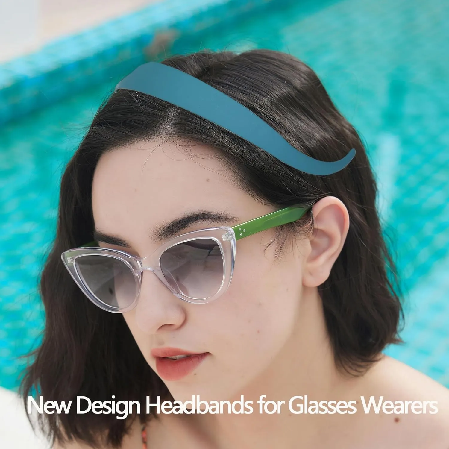 3 Pack Headbands Designed for Eyewear,Flex No Pressure Hairbands for Women Comfortable Plastic Headbands with Teeth Matte-Royal Blue,Green,Dark Purple