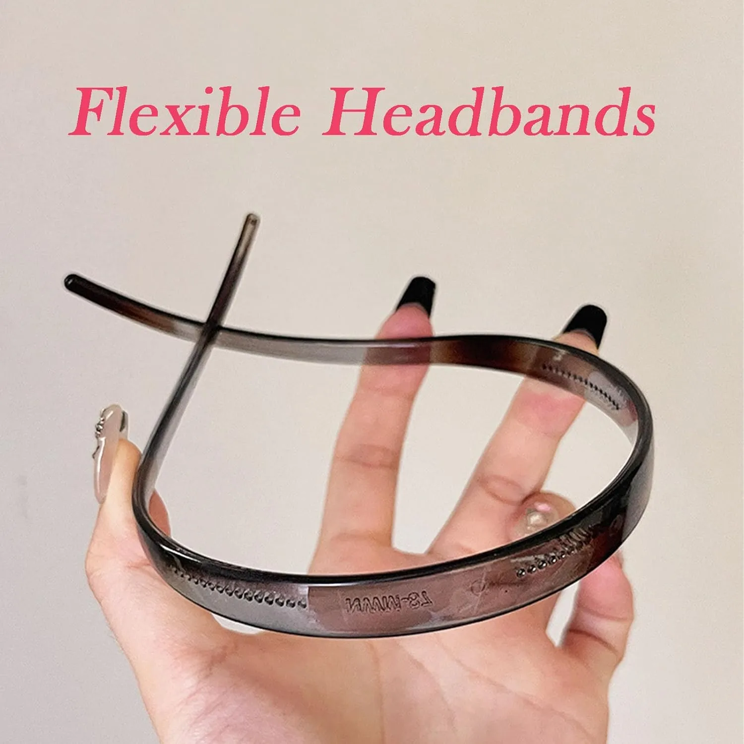 3 Pack Plastic Plain Headbands for Women, Headband Designed for Eyewear, Fashion Skinny Headbands-Bright Surfac