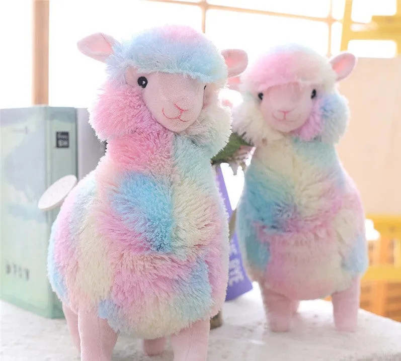 30cm Happy Plush Rainbow Alpaca