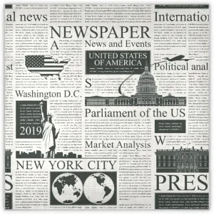 35" Square Neck Scarf Headscarf Lightweight Women Silk Like Curly Headband Tie Sleeping at Night Fashion Bandana American Newspapers