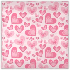 35" Square Neck Scarf Headscarf Lightweight Women Silk Like Curly Headband Tie Sleeping at Night Fashion Bandana Beautiful and Cute Heart