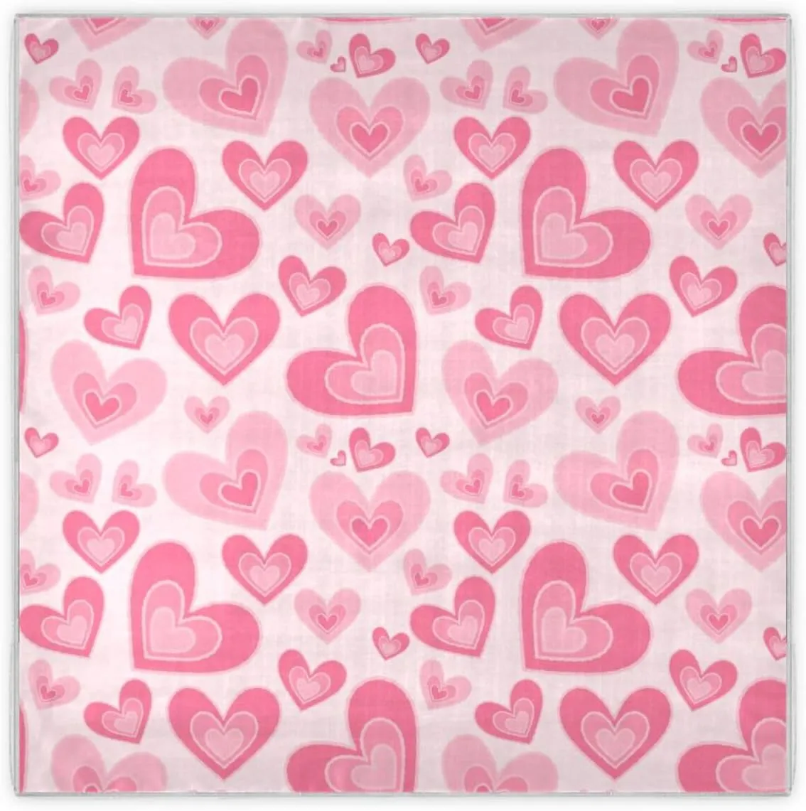 35" Square Neck Scarf Headscarf Lightweight Women Silk Like Curly Headband Tie Sleeping at Night Fashion Bandana Beautiful and Cute Heart