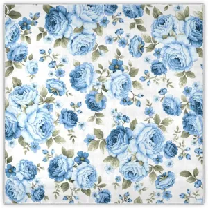 35" Square Neck Scarf Headscarf Lightweight Women Silk Like Curly Headband Tie Sleeping at Night Fashion Bandana Beautiful Rose Blue Vintage Flower