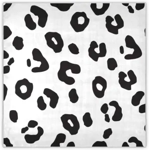 35" Square Neck Scarf Headscarf Lightweight Women Silk Like Curly Headband Tie Sleeping at Night Fashion Bandana Black White Leopard