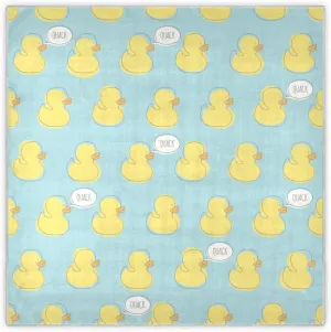 35" Square Neck Scarf Headscarf Lightweight Women Silk Like Curly Headband Tie Sleeping at Night Fashion Bandana Bright Yellow Ducks