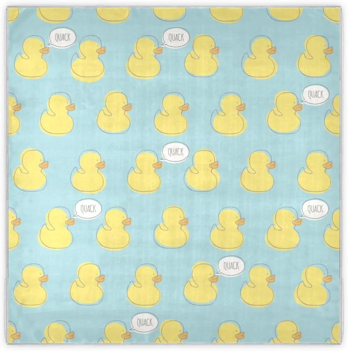 35" Square Neck Scarf Headscarf Lightweight Women Silk Like Curly Headband Tie Sleeping at Night Fashion Bandana Bright Yellow Ducks
