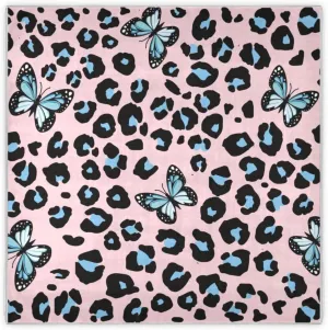 35" Square Neck Scarf Headscarf Lightweight Women Silk Like Curly Headband Tie Sleeping at Night Fashion Bandana Butterfly Wild Leopard