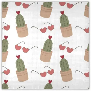 35" Square Neck Scarf Headscarf Lightweight Women Silk Like Curly Headband Tie Sleeping at Night Fashion Bandana Cactus and Sunglasses