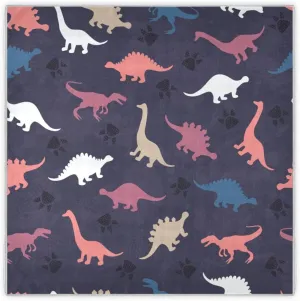 35" Square Neck Scarf Headscarf Lightweight Women Silk Like Curly Headband Tie Sleeping at Night Fashion Bandana Cartoon Dinosaurs