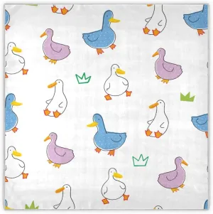 35" Square Neck Scarf Headscarf Lightweight Women Silk Like Curly Headband Tie Sleeping at Night Fashion Bandana Cartoon Duck