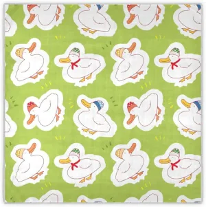 35" Square Neck Scarf Headscarf Lightweight Women Silk Like Curly Headband Tie Sleeping at Night Fashion Bandana Cartoon Ducks Design