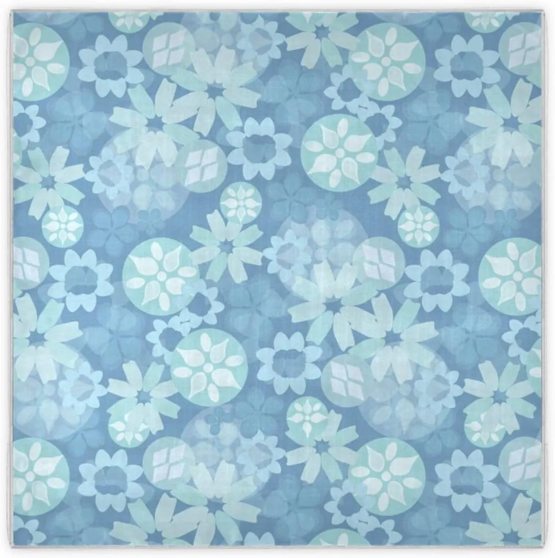 35" Square Neck Scarf Headscarf Lightweight Women Silk Like Curly Headband Tie Sleeping at Night Fashion Bandana Christmas Blue Pattern
