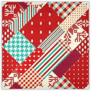 35" Square Neck Scarf Headscarf Lightweight Women Silk Like Curly Headband Tie Sleeping at Night Fashion Bandana Christmas Patchwork